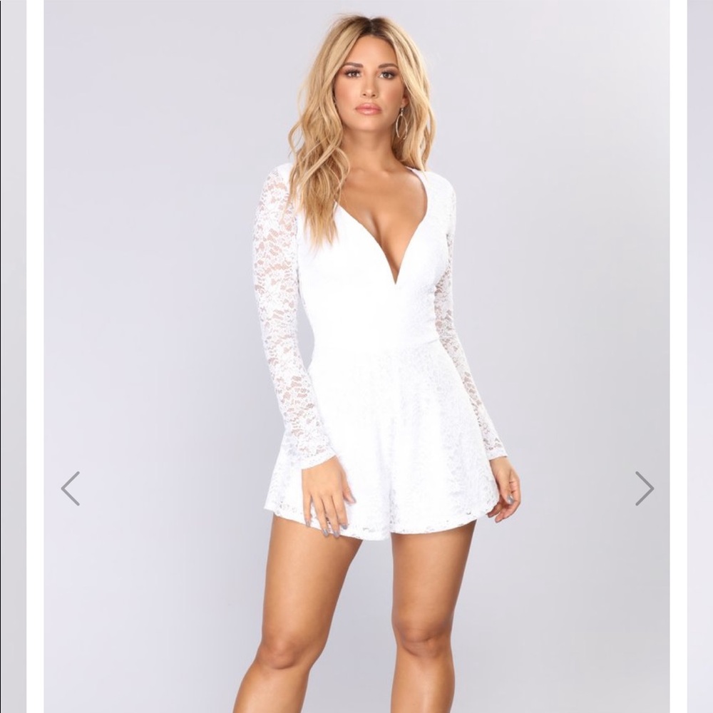 Fashion Nova “Moments Last Forever” Lace Romper